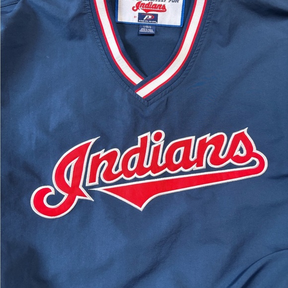 Vintage MLB Cleveland Indians Spellout Light Jacket Large - Picture 4 of 7